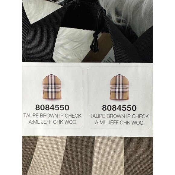 Burberry Jeff Check Canvas Backpack With Zip Closure & Front Pocket - Picture 12 of 16